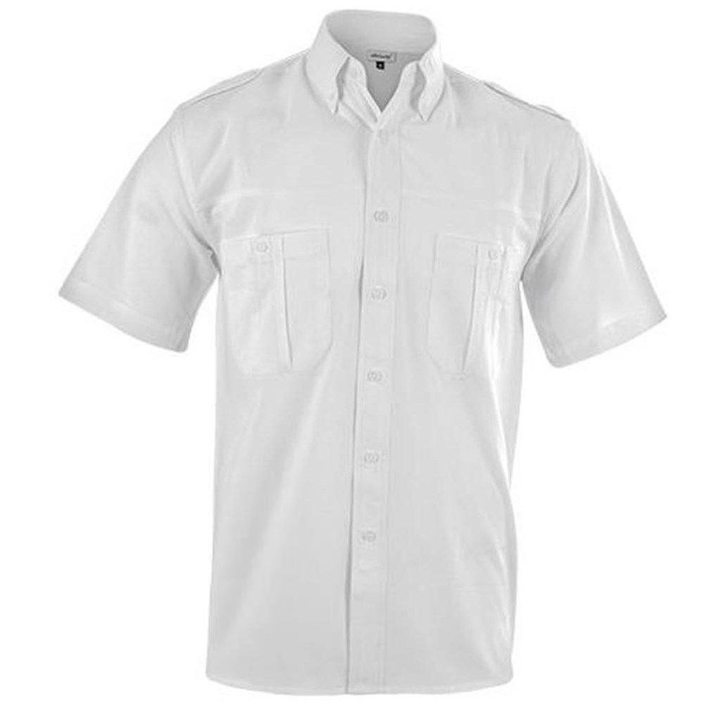 Mens Short Sleeve Tracker Shirt - White